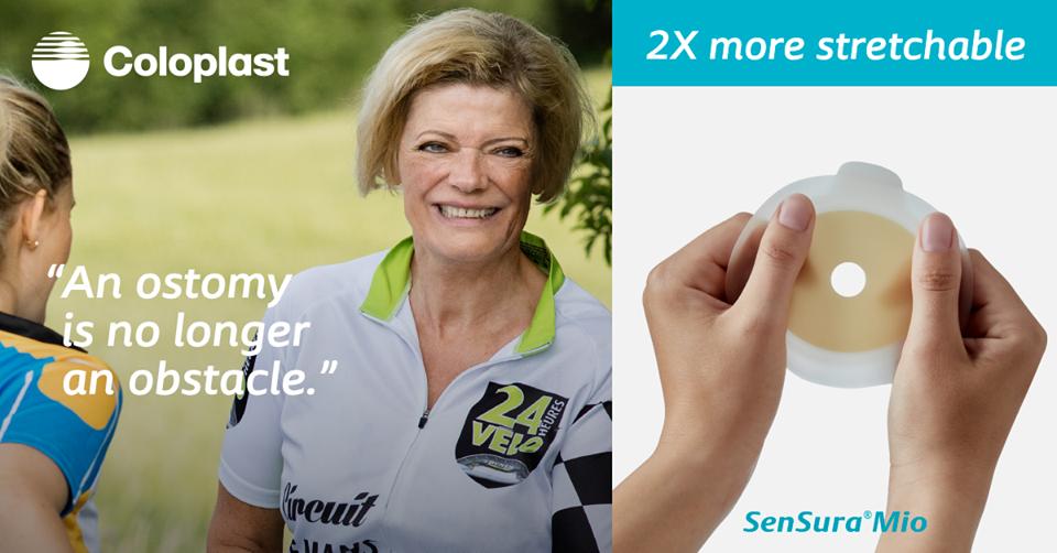Coloplast_UK's tweet photo. Margit uses SenSura Mio. It fits regular body profiles and has twice the stretch of a conventional product. Find out more about our range of SenSura Mio #ostomy products, which are designed with #BodyFitTechnology: https://t.co/bueFPfmgAa https://t.co/fq50M21KIL