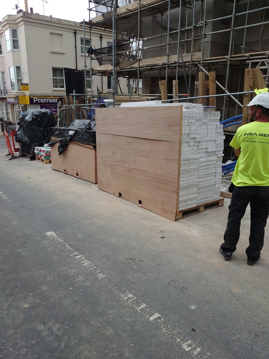 insarend's tweet photo. Mouldings turned up today at #brighton from @taylormadefacades for our @KRendRenders job. Got our work cut out here #renderlife https://t.co/wcr56Vge9I