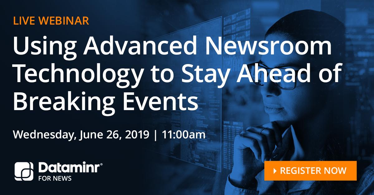 Dataminr's tweet photo. Calling all journalists and news organizations: join our webinar Wednesday at 11 EST to learn how to leverage technology to improve reporting speed and accuracy. Register: https://t.co/5Ic7Yt3wTX
#journalism #journalist https://t.co/4QyvWWRcLx
