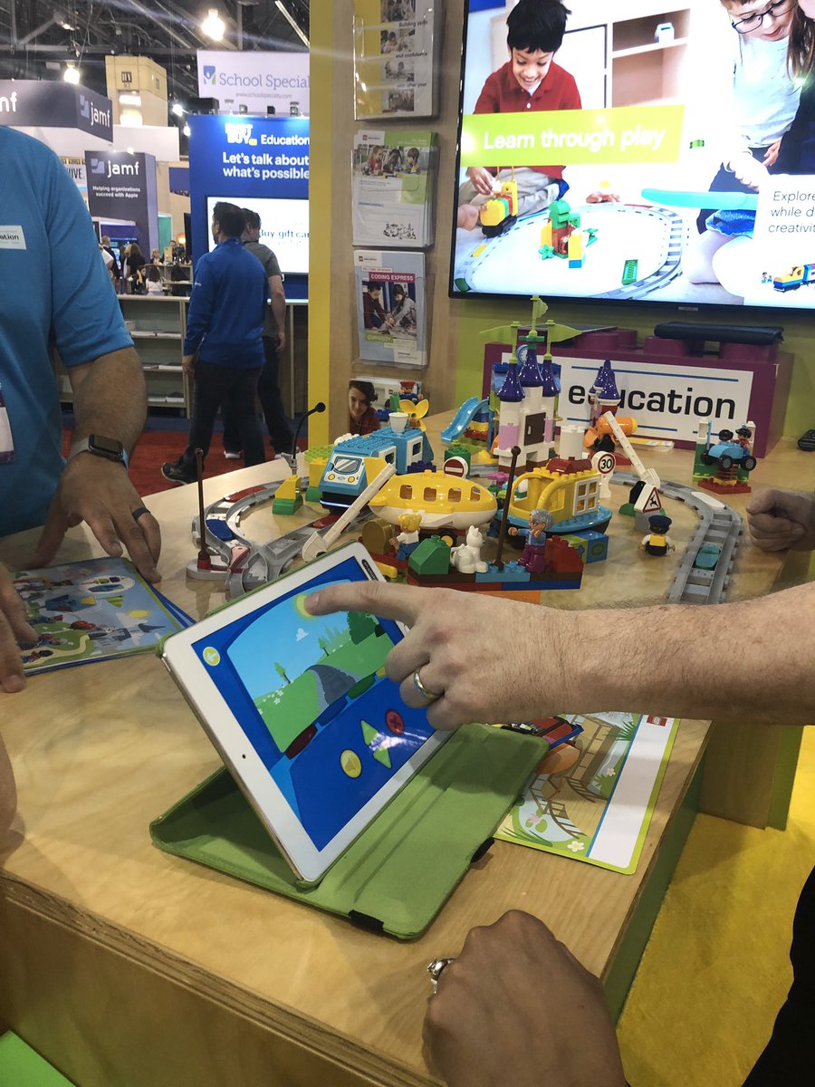 mrscatchison's tweet photo. Coding with Duplos! You can also use emojis to incorporate SEL! I love this. #WeAreCHPS #iste19 https://t.co/Jr5iL8kM2A