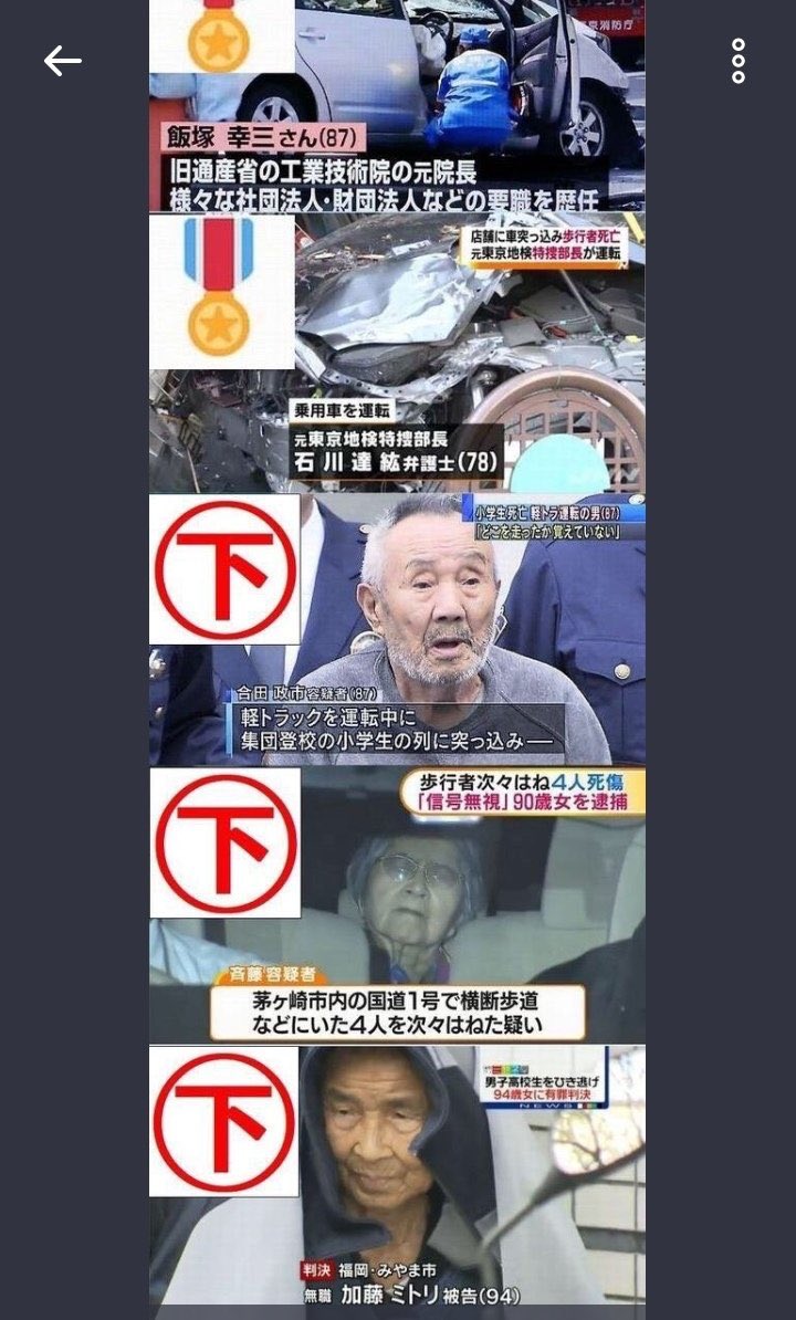 Hey和島 飯塚 この目白警察署はしっかり教育が行き届いておるのぉ𐤔𐤔𐤔ここの管轄なら事故を起こしても問題ないから安心じゃ𐤔𐤔𐤔あ ただしワシの様な上級国民に限るけどな𐤔𐤔𐤔下級国民が事故した時は震えて眠れ𐤔𐤔𐤔 飯塚幸三 瑞宝章 元院長