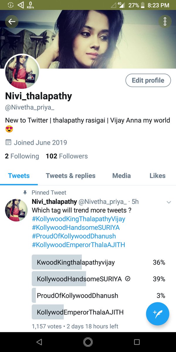 Nivetha_priya_'s tweet photo. Congrats @Praveensp_Vijay .U are my 100th follower and my only following thalapathyfan...NXT lucky guy is my #150thfollower
#KollywoodKingThalapathyVijay https://t.co/SlgEu4aAuw