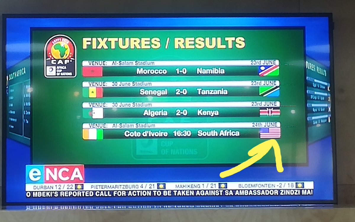 tj_thecreative's tweet photo. Wow, an entire eNCA, live. 
Bafana Bafana must really suck! https://t.co/gvKNuymOEy
