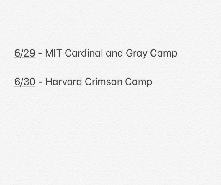 georgebian1's tweet photo. Excited to compete next weekend at camp! @MITFootball @bbubna @CardinalGrayFBC @HarvardFootball @CoachTimMurphy https://t.co/smYuC0Ovbz