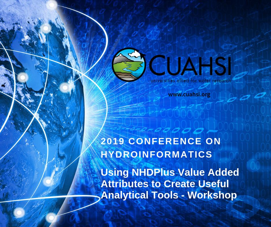 CUAHSI's tweet photo. Join Alan Rea, Karen Adkins, and Michele Bastille from @USGS for their workshop on "Using NHDPlus Value Added Attributes to Create Useful Analytical Tools" at the Conference on Hydroinformatics! Register for the conference by July 15.  https://t.co/mIb1QD06MU 
#NHDPlus https://t.co/bwEDBIpJmm