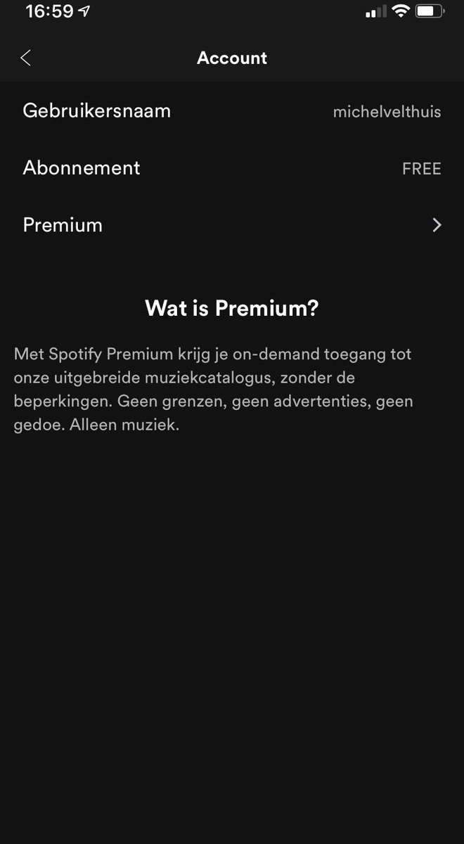 michel651973's tweet photo. Hallo #Spotify. Ik heb vorige maand premium aangevraagd én betaald. Waarom staat het nog steeds op ‘free’? https://t.co/brPTKGzrN6