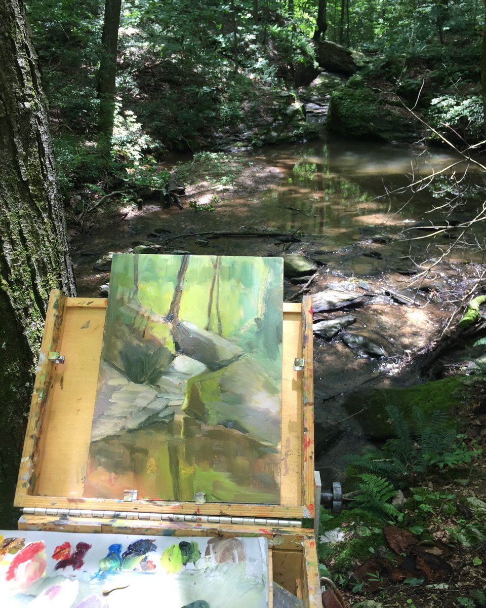 Artists Kerry Sacco, Marita Hines, Julie Riker celebrated the first day of summer by painting plein air at Trout Run Nature Preserve! 🎨 Despite rain and wind, the artists produced some beautiful representations of one of our favorite preserves. #KeepLancasterWild