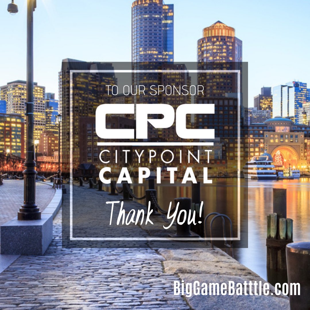 BigGameBattle's tweet image. A BIG thank you to our sponsor City Point Capital for your sponsorship of the #BigGameBattle. It is the generosity of our supporting sponsors who make it possible to help such great charitable organizations as @buzzforkids .