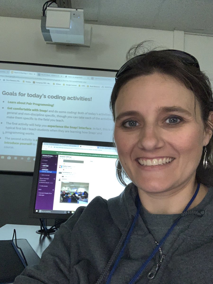 MrsHBoykin's tweet photo. @FridayInstitute @Citadel1842 Let the learning begin!   Slack is a great new tool that I’m excited to bring back for my staff to use and to keep me connect to this new PLN!  #infusingcomputing https://t.co/YUomqcqfvQ