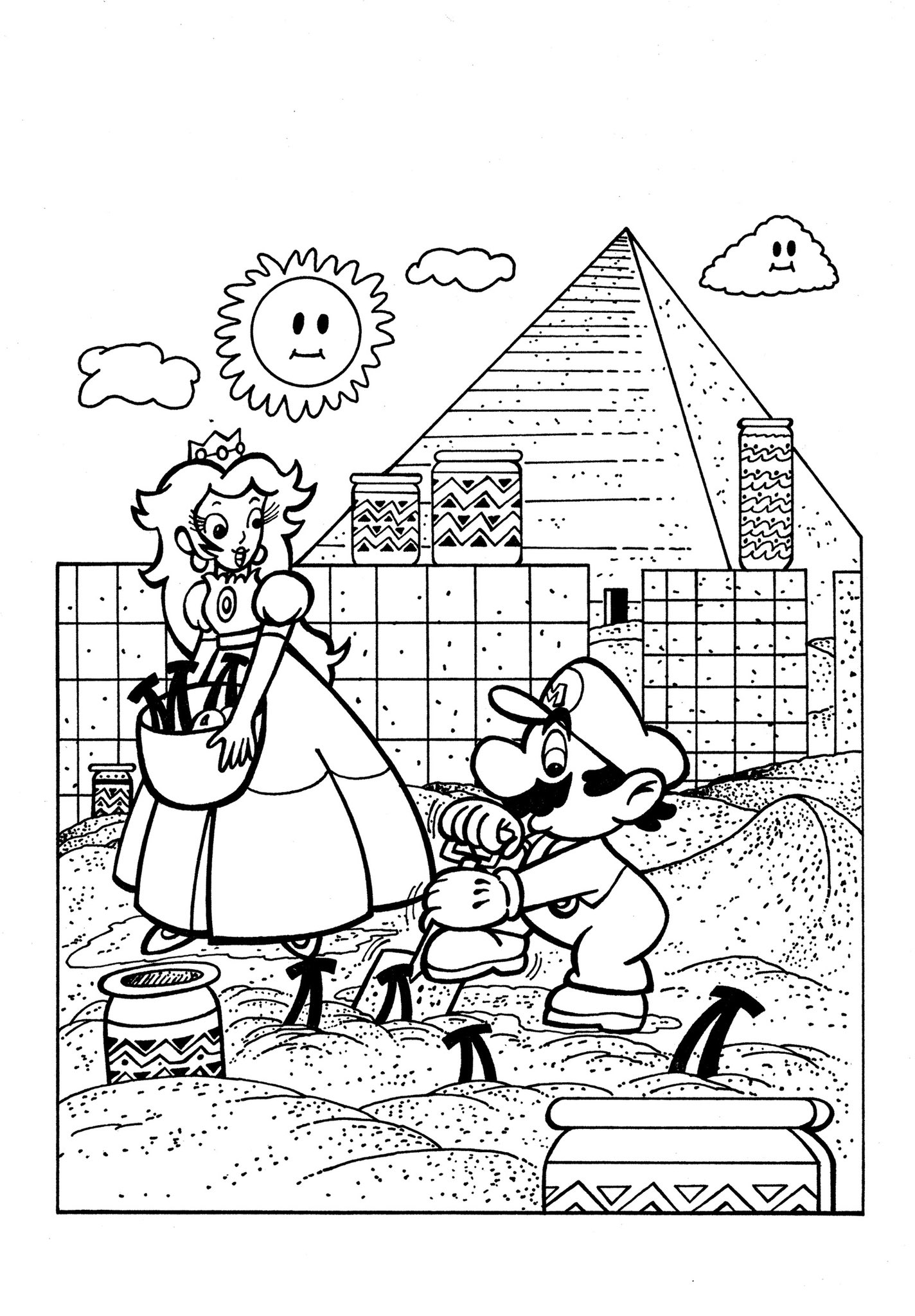 mario bros coloring pages bowser