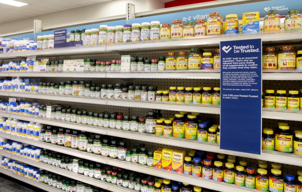 CVSHealth's tweet photo. .@cvspharmacy‘s new campaign #TestedToBeTrusted requires third-party testing of all vitamins &amp; supplements sold in-store &amp; online to confirm accuracy of ingredients. Learn more: https://t.co/lFx8nN7XrV https://t.co/8vBCNGZGmC