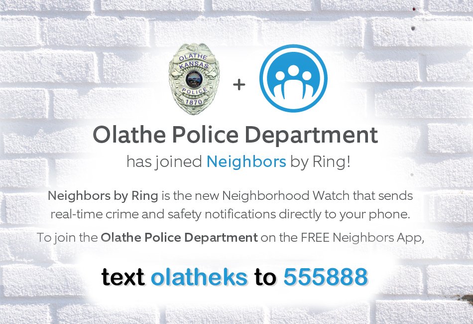 OlathePolice's tweet photo. We will be giving away a total of 6 RING doorbells (2 on FB, 2 on Twitter and 2 on Nextdoor). To enter, comment on this post.  You must be a follower of this page and an Olathe resident (show valid ID upon pick up). Drawing will be Friday 6/28 at noon! https://t.co/3wpJ4vbdDL