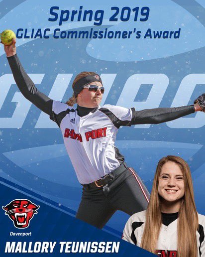 GLIACsports's tweet photo. ⁣2019 Spring Commissioner’s Award Winner!

🏅Mallory Teunissen | Davenport 

Sr. | 3.91 GPA | Human Resource Management

📋https://t.co/EnmShtTpvX

 #GLIACSB⁣ | #WhereChampionsCompete 🏆 https://t.co/N3u54Za2Os