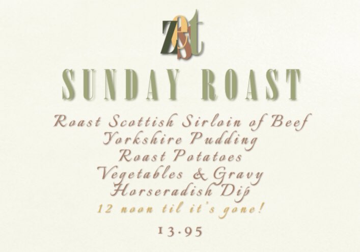 NEW - Starting this Sunday 30th June <a href="/zestLytham1/">@zestLytham</a> - Sunday Roast 12noon till it’s gone !. <a href="/sugarvine/">Sugarvine Restaurant Guide</a>