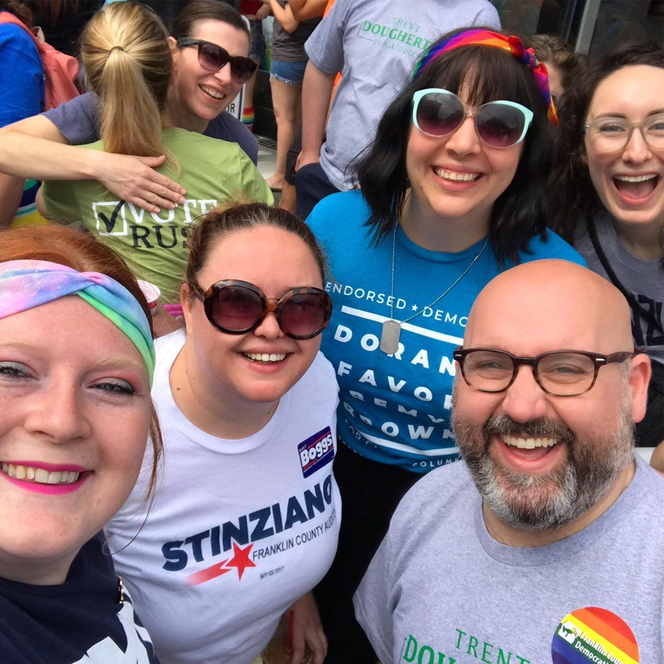 OhioYD's tweet photo. #PrideMonth Thread:
Happy Pride Month from #OHIOYD! Our members from @CuyahogaYoungDs, @fcydems, and @HamCoYoungDems were out in force this month participating in their respective pride celebrations.
#OHDEMS #PrideinCLE #CbusPride #CincyPride2019 https://t.co/3P4k6FkLW6