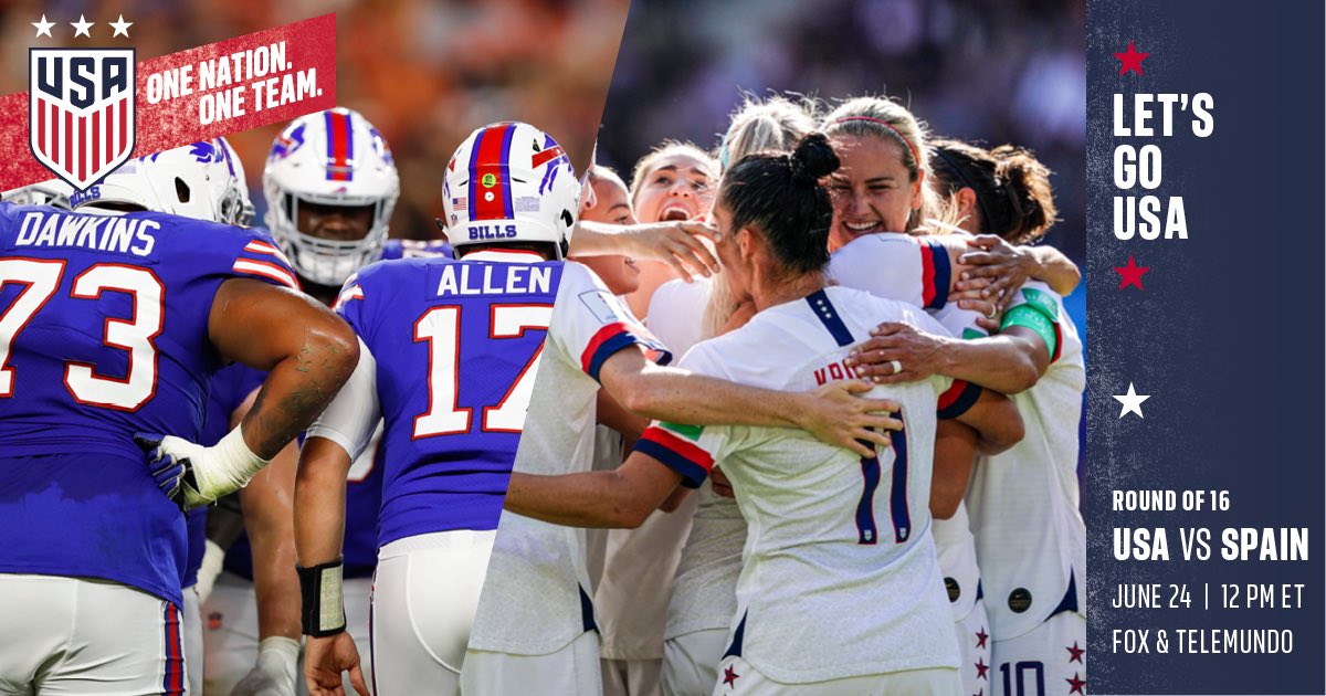 BuffaloBills's tweet photo. Let’s do this. 🇺🇸

Good luck, @USWNT! #OneNationOneTeam https://t.co/Xa1v2iK7ZK