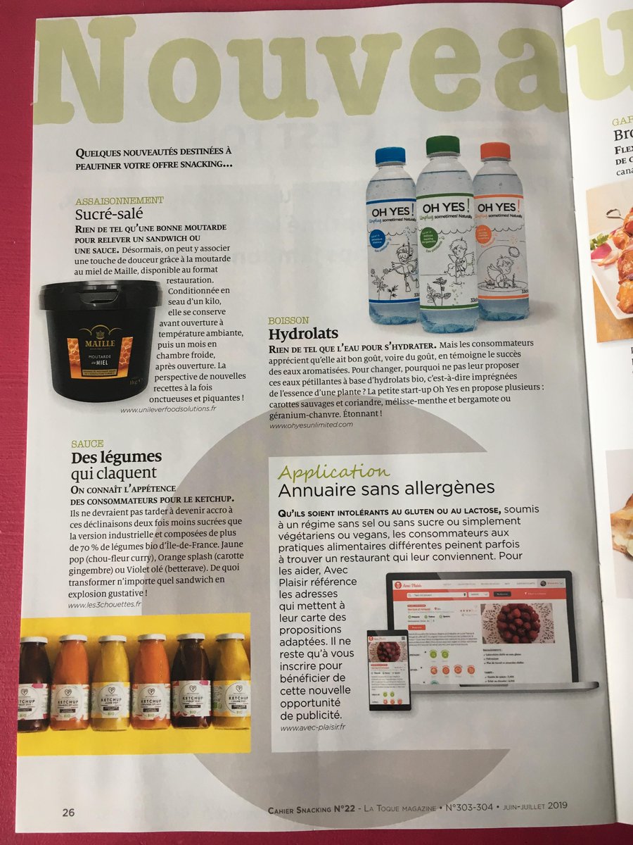 avec_plaisirs's tweet photo. Nouvelle parution pour @avec_plaisirs ! Retrouvez-nous votre expert gourmand #sansallergenes dans le dossier Snacking @latoquemagazine, le mag des boulangers, pâtissiers, chocolatiers, glaciers ! 
#foodtech #foodservice #sansgluten #glutenfree #allergies  #lyonfrenchtech https://t.co/kpsxhQGF8e