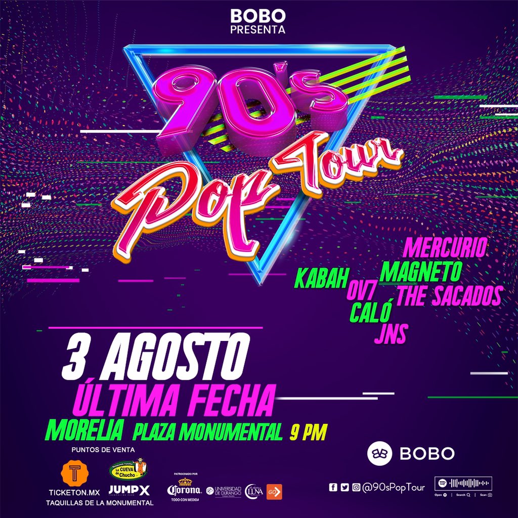 90sPopTour's tweet photo. #Morelia se suma a nuestros últimos destinos 🤩 ¡Estaremos por allá el 3 de agosto y esto nos da MUCHA emoción! 🎉
Entra aquí: https://t.co/jQ1sgLQqdP o acude a uno de los puntos de venta y #ViveLosNoventas a otro nivel 💥

#90sPopTourMorelia https://t.co/B8R5t7tney