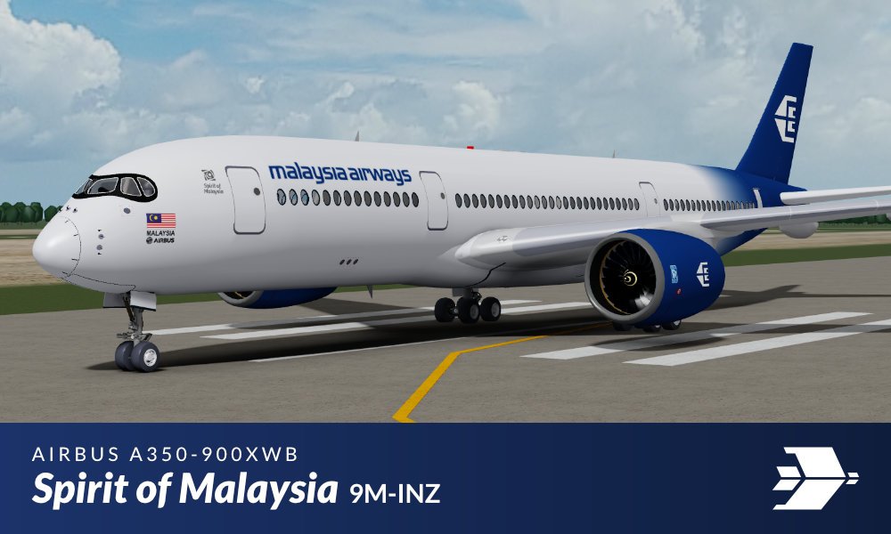 Introducing the starter of our fleet; the A350.

The first aircraft has been delivered and is undergoing furnishing! It has been named "Spirit of Malaysia".