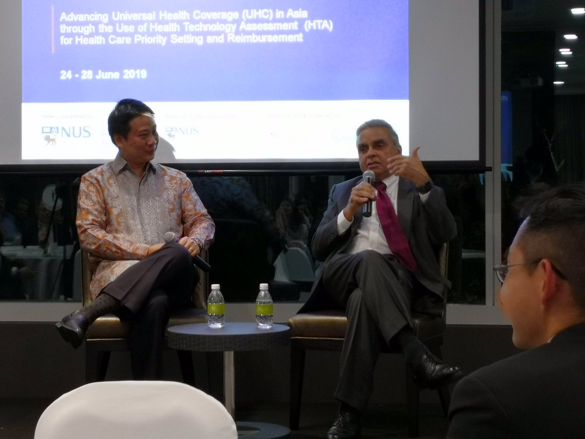 HITAP_Thailand's tweet photo. Prof. Kishore Mahbubani then explains how the individuals who can pave the way for change are the people working in the field of healthcare... they understand the interconnectedness of human society, for example how disease knows no border #NIHALDP2019 #advancingUHC https://t.co/YNQ539RPI9