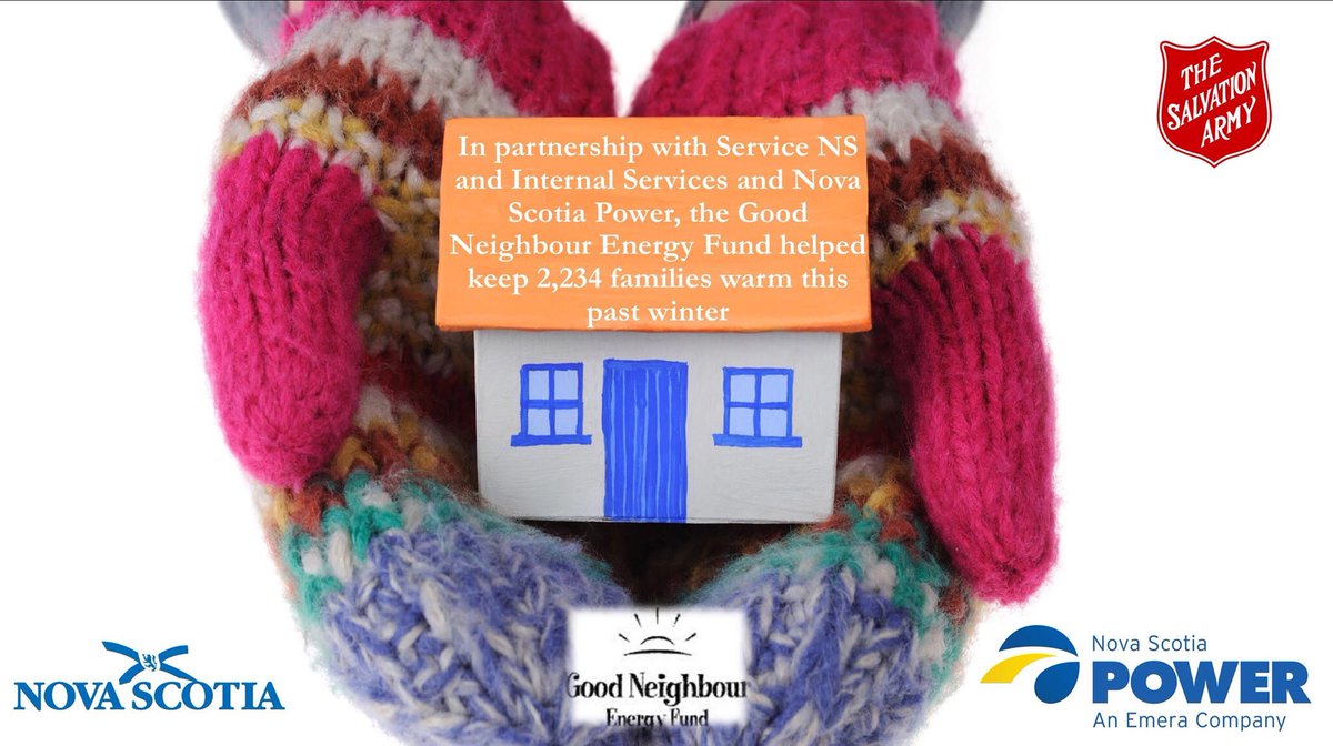 SAmaritimes's tweet photo. We are so grateful for our partnership through the Good Neighbour Energy Fund with @ns_servicens and @nspowerinc which helped keep 2,234 families warm this winter #partnerships #community #GNEF #winterwarmth https://t.co/VcrCjYhTjK