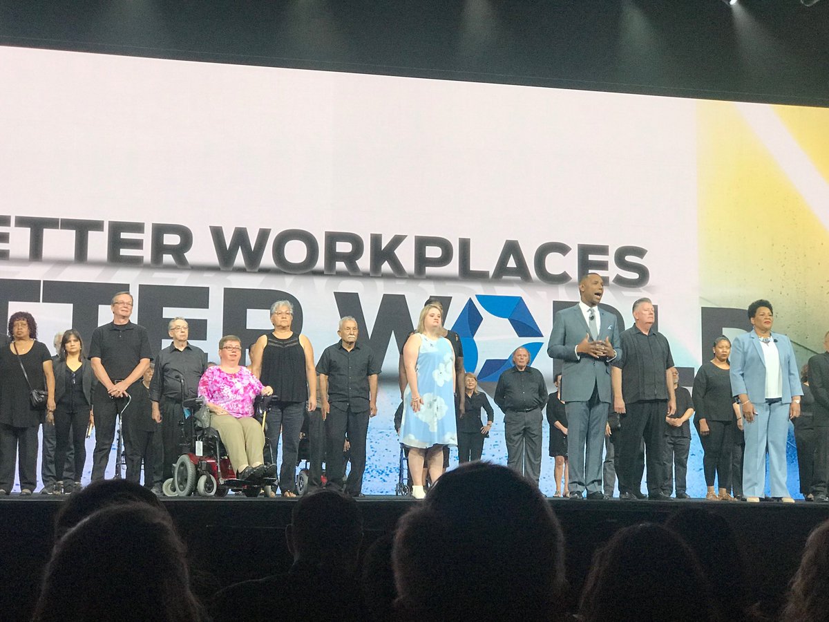 ⁦<a href="/SHRMATeam/">Daisy Frank</a>⁩ ⁦<a href="/SHRM/">SHRM</a>⁩ powerful moment at #SHRM19 with ⁦<a href="/JohnnyCTaylorJr/">Johnny C. Taylor, Jr., SHRM-SCP</a>⁩ reminding us not to overlook the talent of older workers, individuals with disabilities and the formerly incarcerated in building Better Worplaces for a Better World.