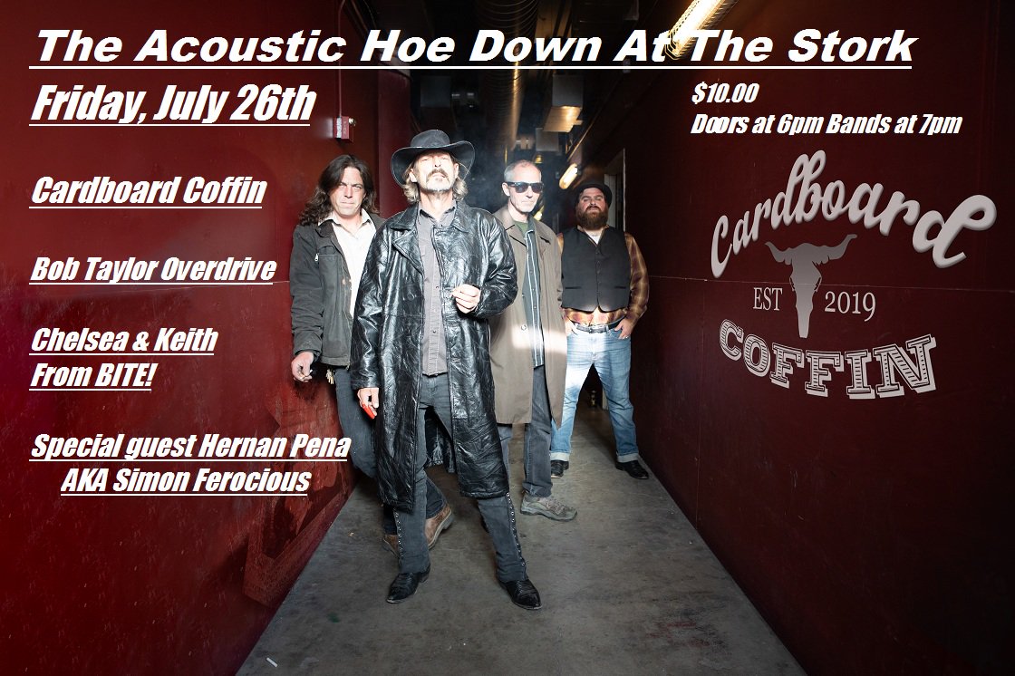 Our next show at the Stork in Oakland!
Go to cardboardcoffin.bandcamp.com to listen to and purchase our music.