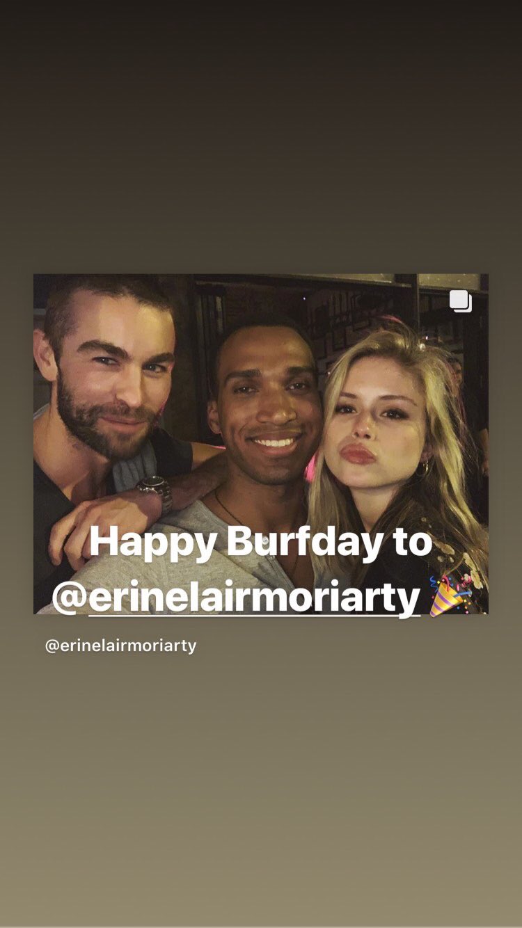  | chace crawford wishing happy birthday to erin moriarty on his instagram stories! 