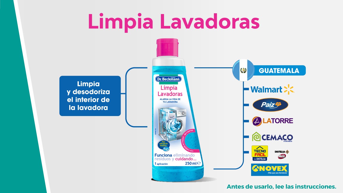 Dr. Beckmann Latam. on X: Consigue el #Limpia #Lavadoras en estas tiendas  de #Guatemala:  / X