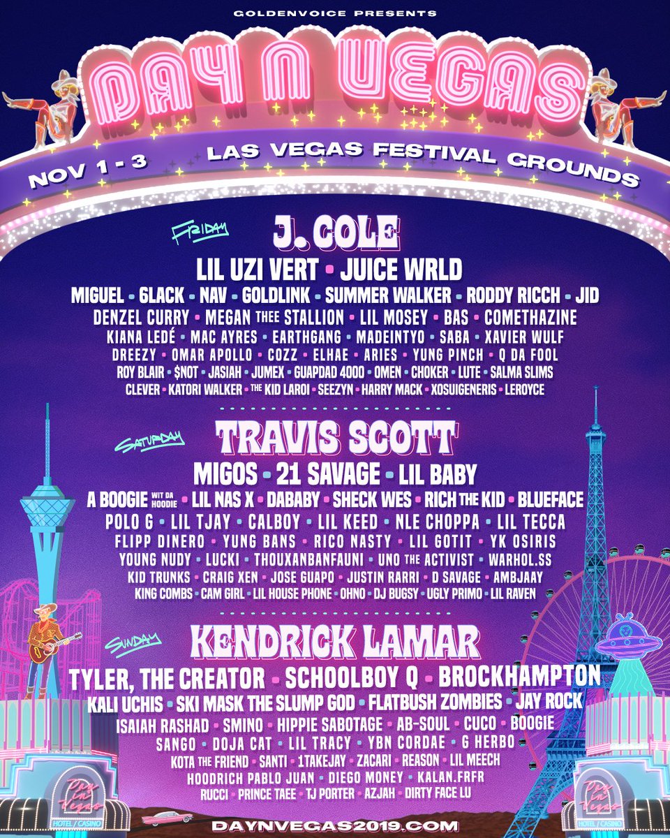 goldenvoice's tweet photo. ✨ Day N Vegas Nov 1-3 in Las Vegas 🎰 
♣️ Tickets on sale Fri 6/28 at 12pm PT https://t.co/48vKGePUKs