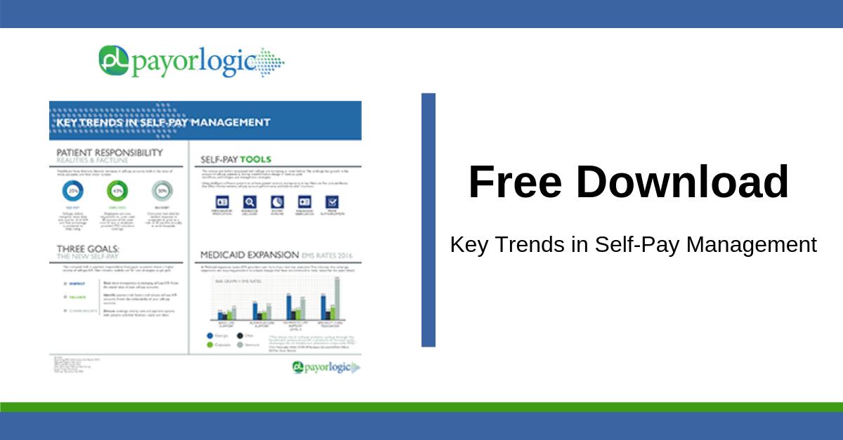PayorLogic's tweet photo. Check out this infographic on key trends in #selfpay management: https://t.co/uId20uuMxt | 
#HealthcareFinance #Medicaid #HFMAannual https://t.co/HYWNH8Uisb