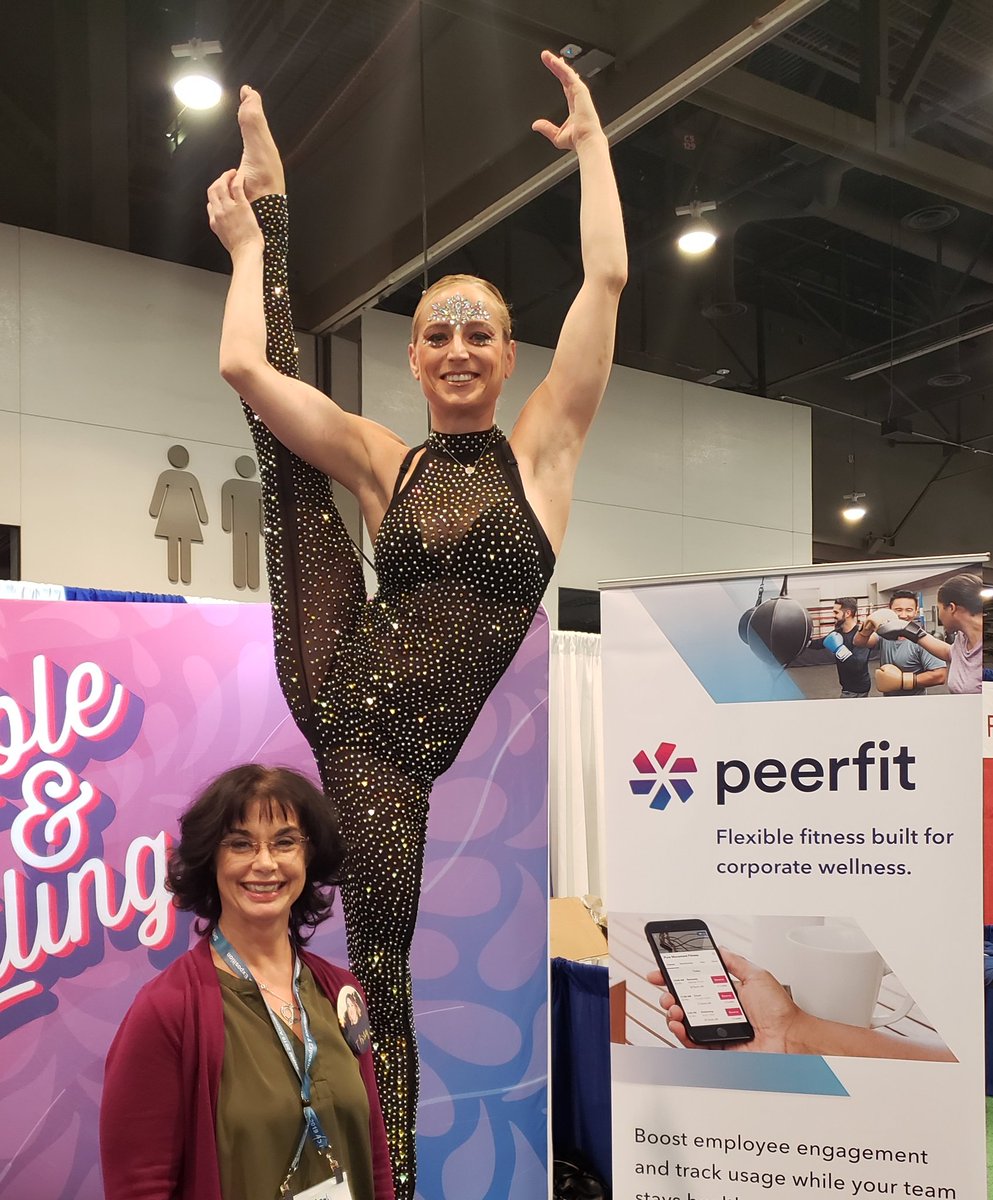 I am flexible but not this flexible. #peerfit #goals #shrm19