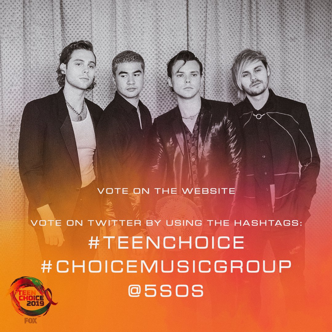 5SOS UPDATES (@tha5sosfamily) on Twitter photo ‼️ Let's try and get this tweet to 1k replies and 1k RTs until tomorrow 9PM PT! I know we can do it! 🥳‼️
Reply with pictures, videos, lyrics, random things and please ADD the voting hashtags: #TeenChoice #ChoiceMusicGroup <a href="/5SOS/">5 Seconds of Summer</a> ‼️ Let's try and get this tweet to 1k replies and 1k RTs until tomorrow 9PM PT! I know we can do it! 🥳‼️
Reply with pictures, videos, lyrics, random things and please ADD the voting hashtags: #TeenChoice #ChoiceMusicGroup <a href="/5SOS/">5 Seconds of Summer</a>