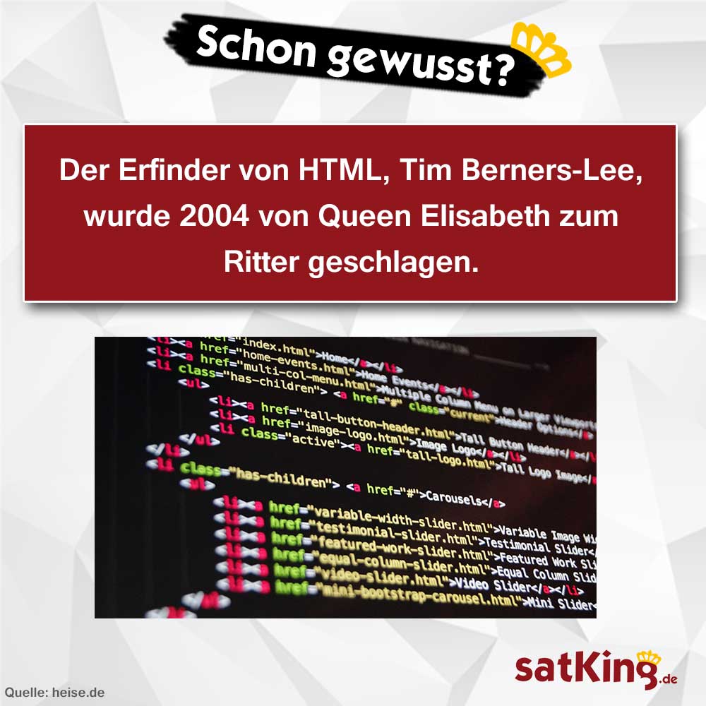 SatKing_de's tweet photo. Mit #HTML bis zum Ritter, das muss man auch erstmal schaffen. ➡️ #SatKing schlägt euch auch gerne zum #Ritter - bei jeder Bestellung auf https://t.co/0LqyNbadwp 👑😉 #timbernerslee #queenelizabeth https://t.co/nUIb0EhunZ