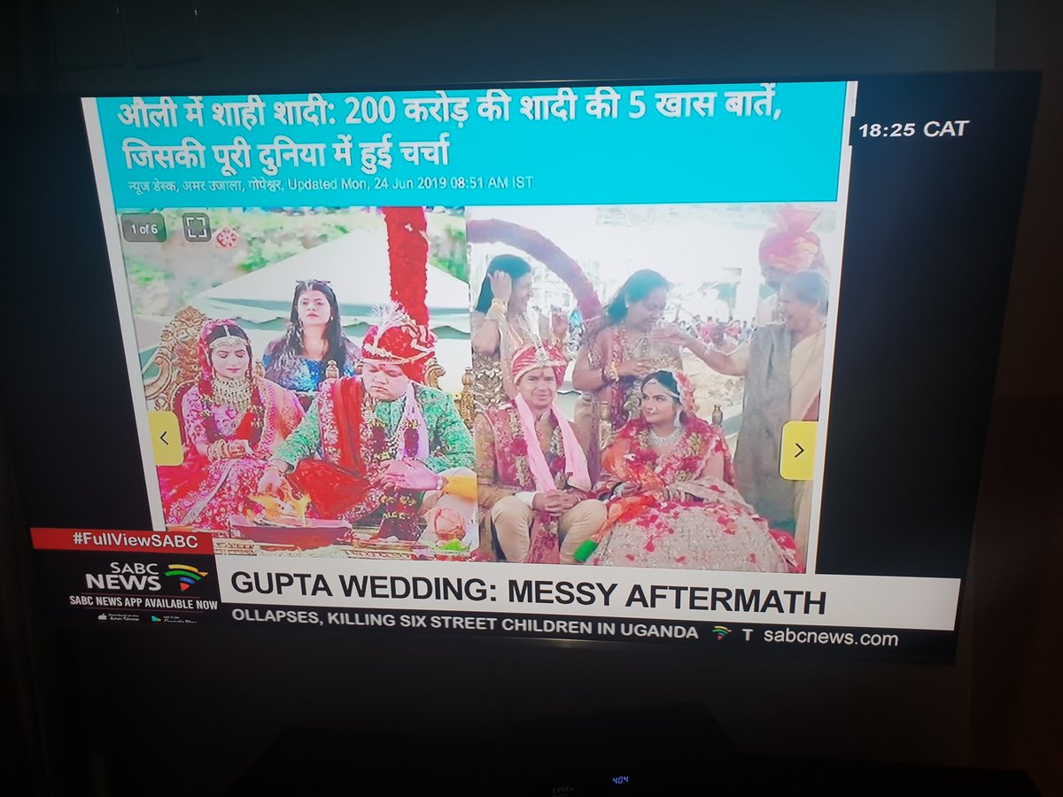 HermanMashaba's tweet photo. The $20m week long Gupta wedding when our SOE's need financial bailout. It hurts https://t.co/dmE0qJws9a