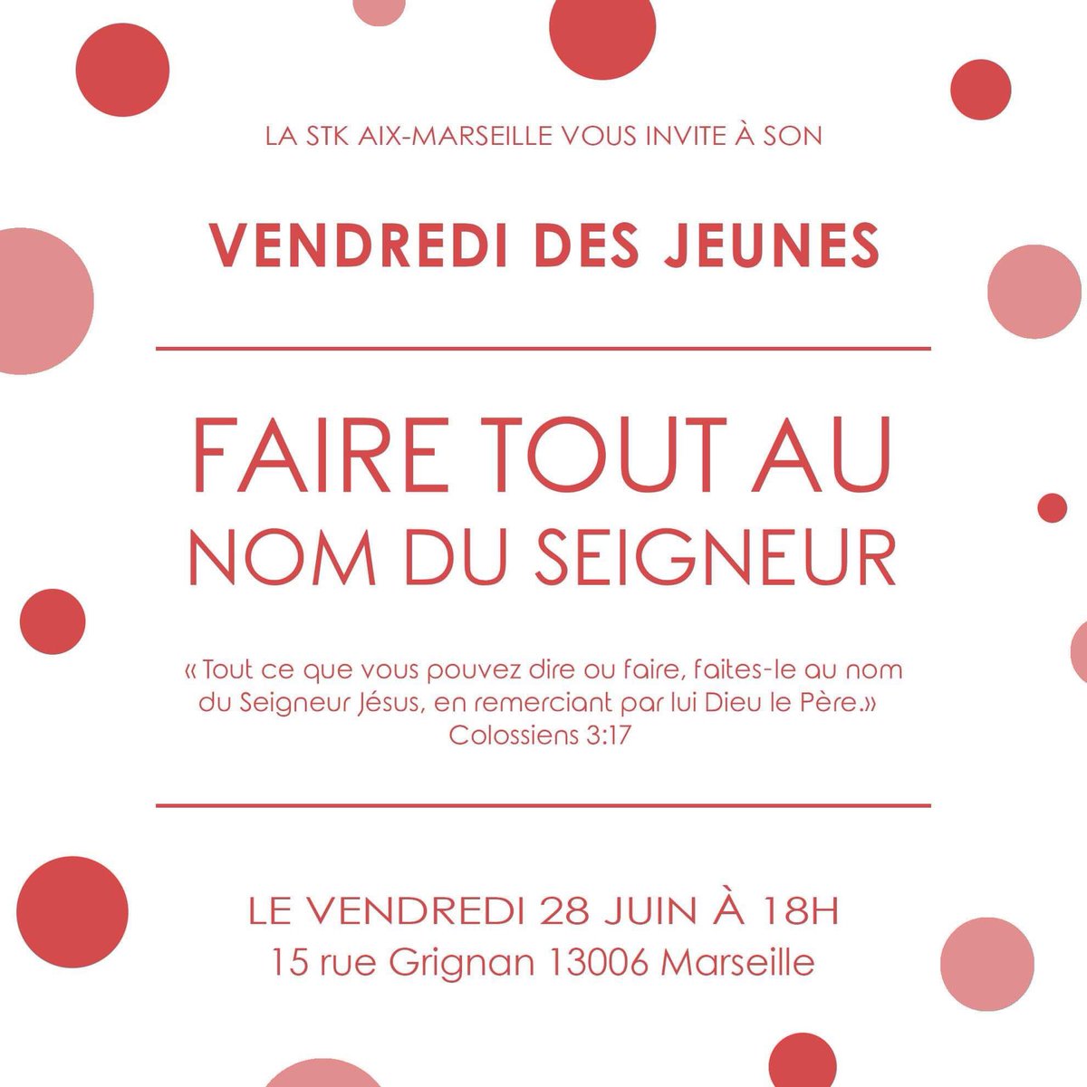 STK_AM's tweet photo. ‼️Vendredi Des Jeunes‼️

Nous vous donnons rendez-vous le vendredi 28 Juin à 18h pour notre VDJ ✨
Au programme 
Louanges / Partages / Prières / Ateliers Ludiques  🙏 https://t.co/jEA2nDm3eG