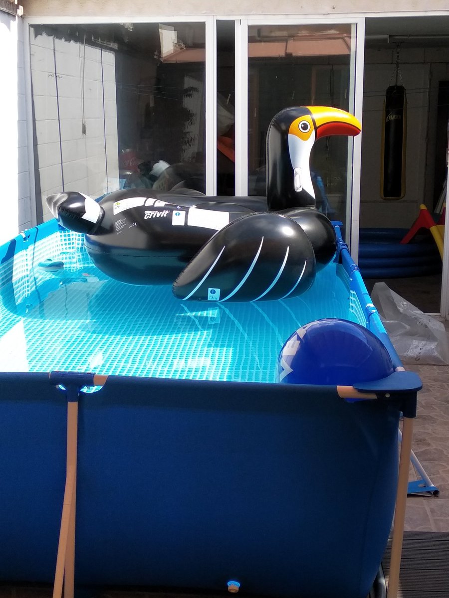 Y dice mi mujer, le voy a comprar un patito a nuestro hijo de 3 años para que se suba en la piscina de 4,5x2,5 metros.
¿Soy yo o se ha pasado un poco?