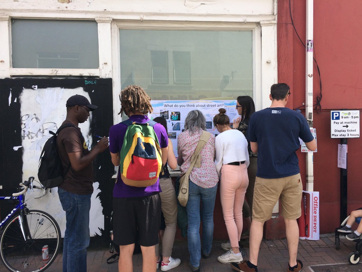 UrbanVisionUoB's tweet photo. What do you think about street art? #UrbanVisionScience &amp; @BristolUni @ North Street Bristol https://t.co/1YcN4fniiR