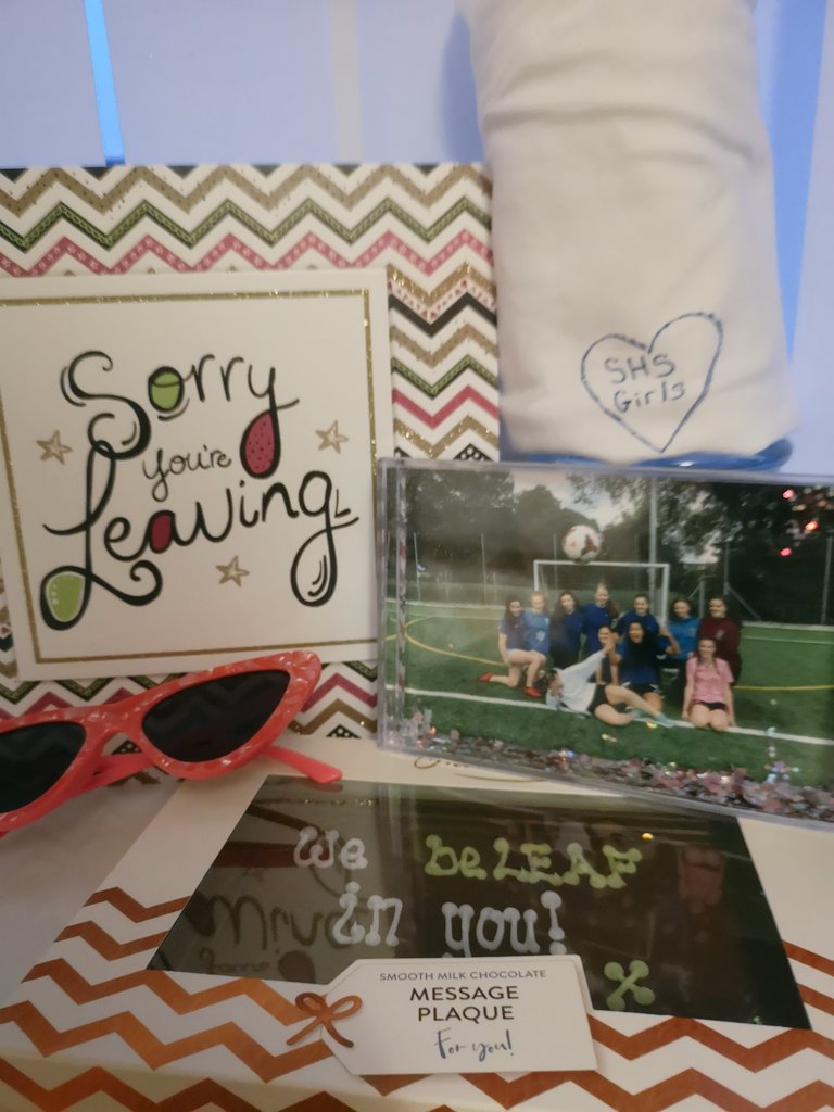 What a lovely gesture from my football girls. Can't wait to channel my inner Lewis Capaldi. It has been a pleasure coaching them. I know they will continue to become outstanding footballers and even better young individuals.