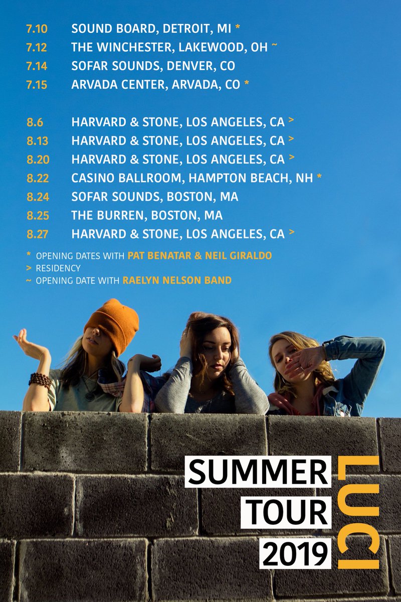 Wow... it’s official! We’re going on a summer tour!! 🌈☀️✈️ <a href="/benatargiraldo/">Benatar and Giraldo</a> | <a href="/RaelynNelson/">Raelyn Nelson Band</a>  For tickets, go to lovelucimusic.com