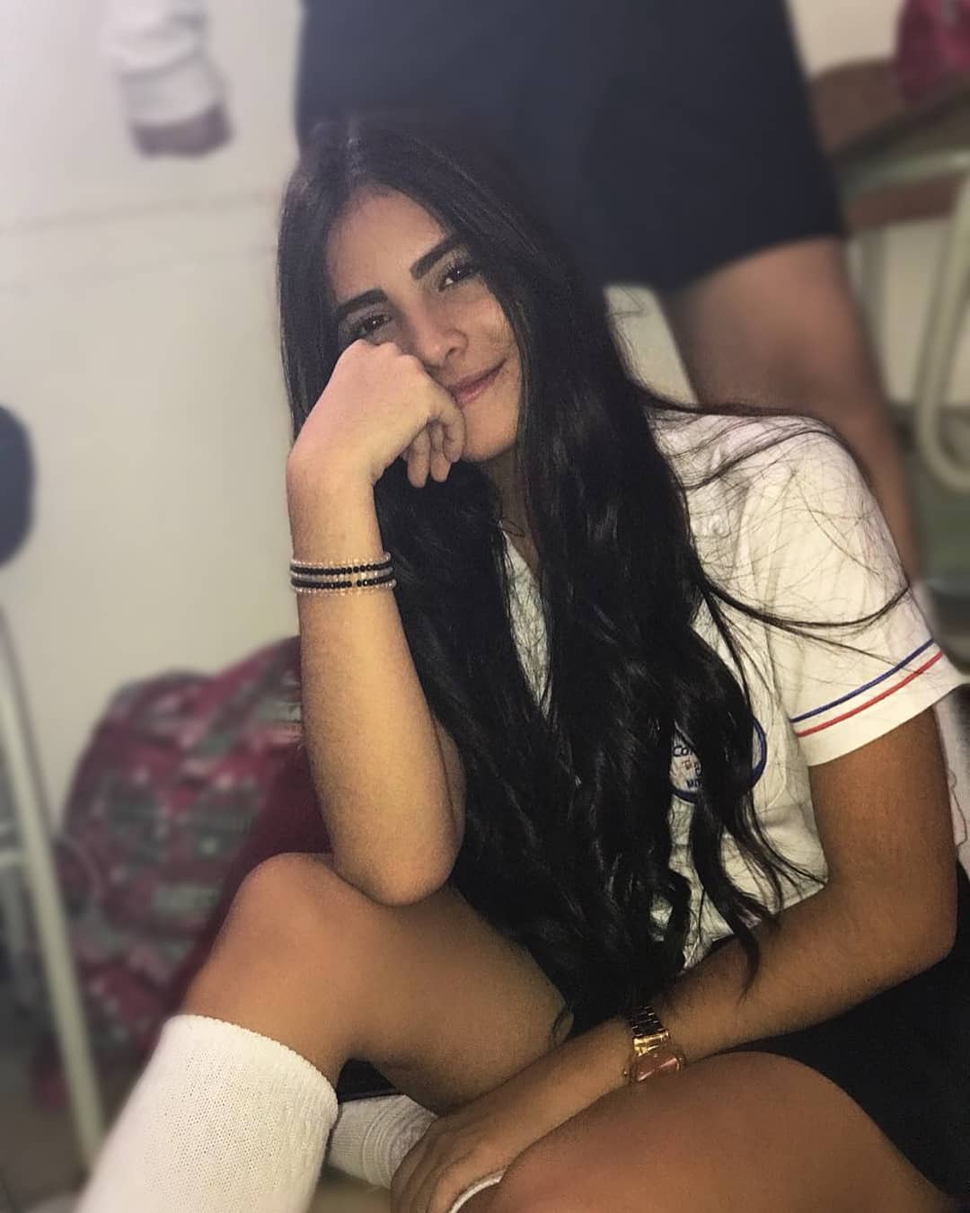 a girl showing off her body