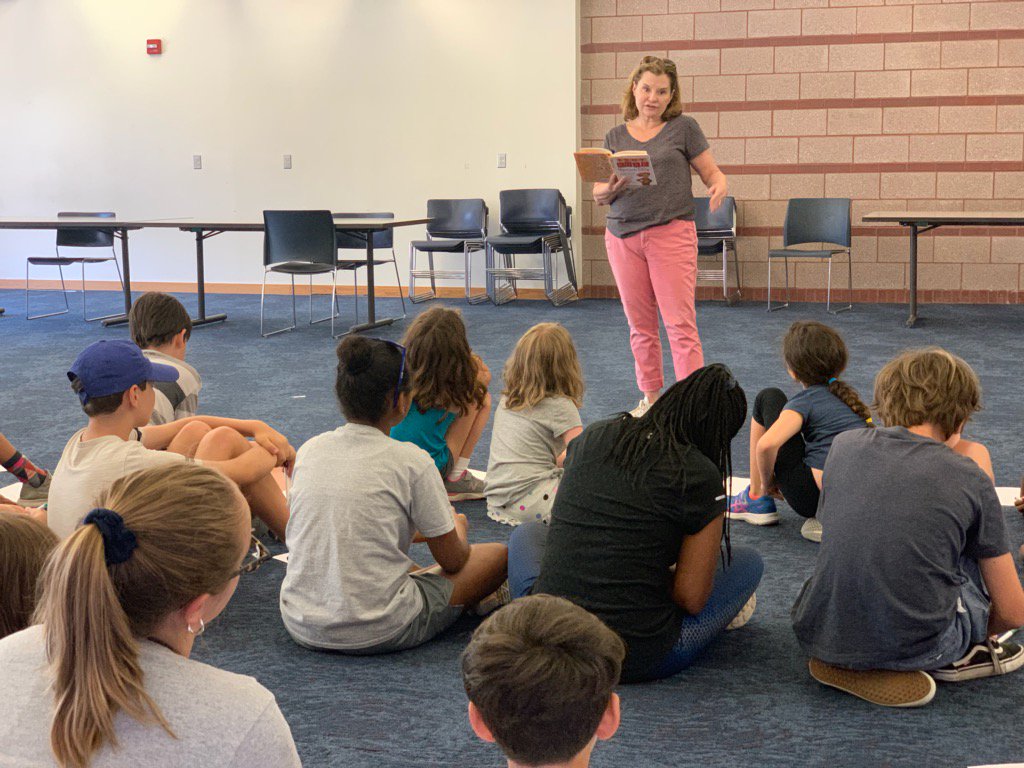 UrbanAdvSquad's tweet photo. UAS Publishing House: A Book-making Workshop has begun! Today author Katy Kelly (of Lucy Rose &amp; Melonhead fame) taught #Squadmembers all about The Hero's Journey &amp; character archetypes. This got creative juices flowing &amp; gave students a storytelling framework. #GuestEducatorsRock https://t.co/UBtuQlMTVj