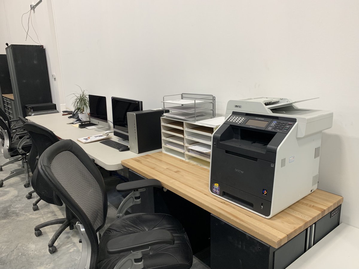 techconnectcorp's tweet image. Our temporary digs in the warehouse while the new office space is built out!