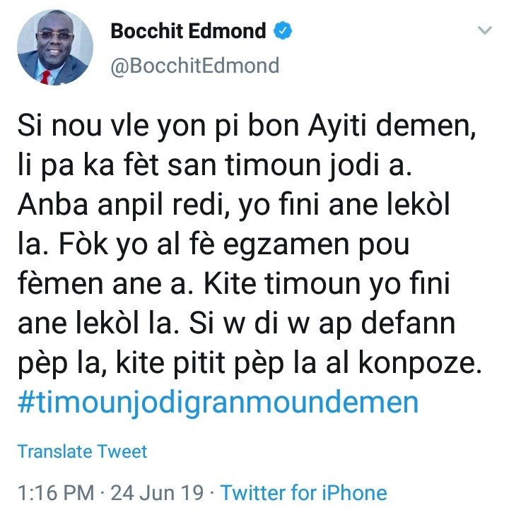 JRDavidson7's tweet image. Timoun yo nou mechan nou voye Minis la al refè egzamen an. 
Li lague'l apre koreksyon fwa sa, Kote Kabinè moun sa yo ,ki staff yo genyen. 
Sa montre nou yo li nou se koute yo pa koute nou. 😁🖖
@SamuelSimonis @laloidemabouche @Charistal_Le_Gr @etiennecp