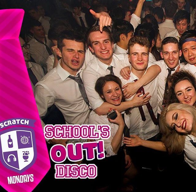 ScratchMondays's tweet photo. Dig the school tie out for one last time at tonight’s School Disco theme - free drink on arrival for anyone who makes an effort!! Doors open 10pm , tickets at https://t.co/BMsG5ukTEe 🤓 https://t.co/gYrXFM9TyO https://t.co/niZ6wE8PNy