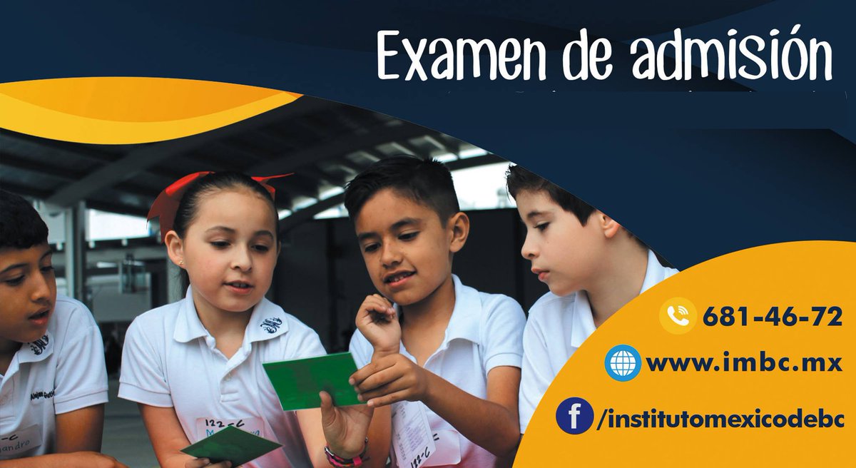 Examen de Admisión para 1ro., 2do., 3ro. y 5to. de primaria 
Viernes 28 de junio a las 8:00 a.m. en las instalaciones de la primaria. 
Para más información y/o confirmar asistencia, favor de llamar al: 681-46-72.
