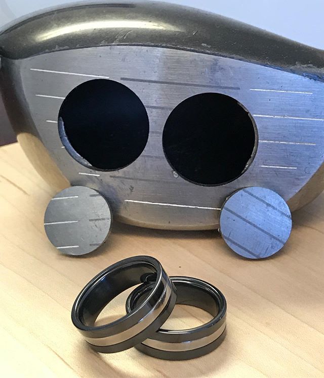 HeavyStoneRings's tweet photo. Check these out! 
Customer sent us a golf club and we incorporated it into matching bands!
🏌️‍♀️ ⛳️ 🏌️ #customringoftheday https://t.co/1AyP2RuNNF https://t.co/HqEIgVc9ue