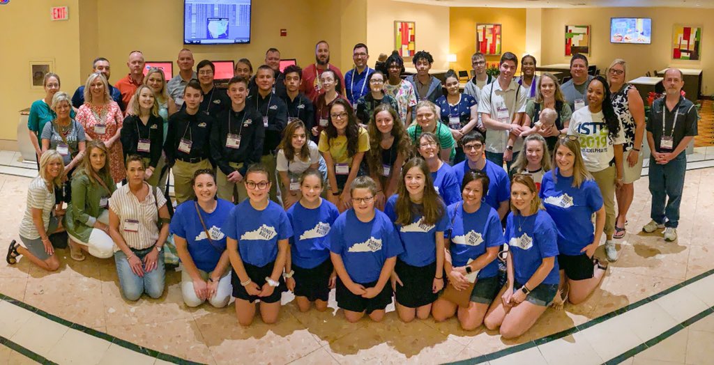 Kentucky’s best and brightest have taken over #ISTE2019! Thanks to all districts, principals, coordinators &amp; parents helping the #STLP19 Champs get to Philly. Thank you @kystetech for partnering with <a href="/STLPKentucky/">STLP Kentucky</a> to enhance their experience! #KySTE + #STLPKY = #dynamicduo