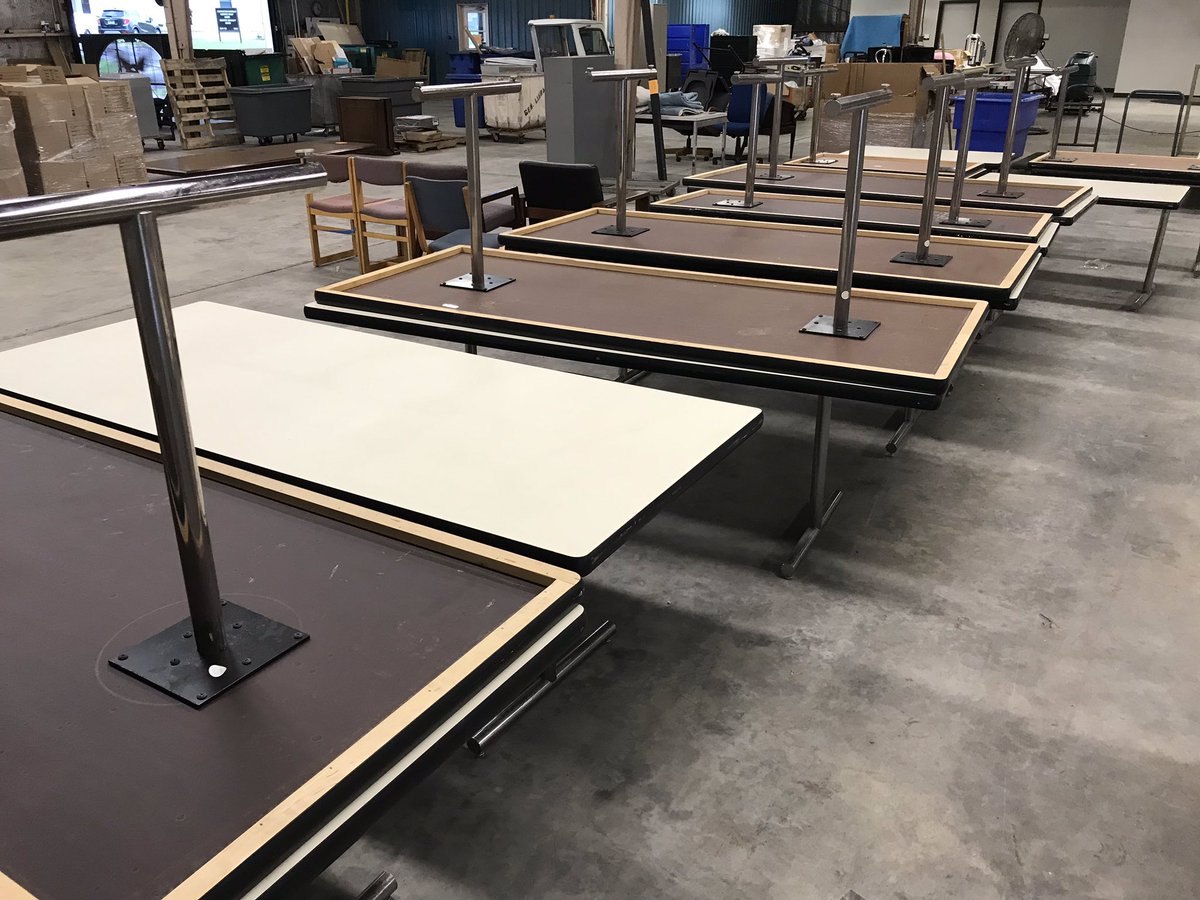 UTSurplus's tweet photo. !!SPECIAL PRICE!! Composite work tables w/metal legs only $5 each!! 84”x36” & 72”x30”!
UT Surplus REuse Store - Thursday 3-7pm! ♻️#Cheapfurniture #ATXReuse #SurplusStore @365ThingsAustin @austintexasgov @UTAustin https://t.co/jxIITiT8HK