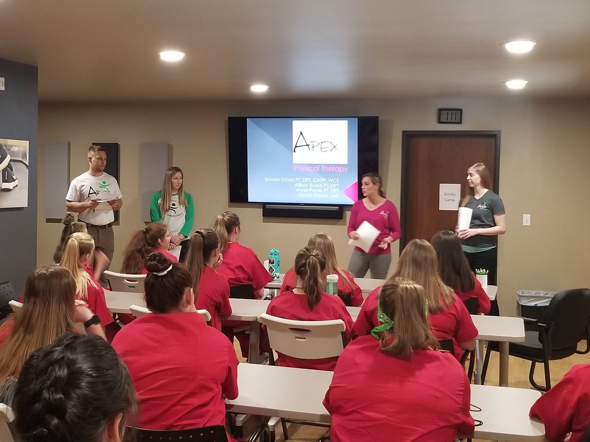 Ready to start an amazing session at Apex Physical Therapy!! #SCRUBSCamp2019 <a href="/MSUMEngagement/">MSUM Community Engagement</a> <a href="/MSUMoorhead/">Minnesota State Moorhead</a>